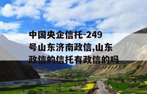 中国央企信托-249号山东济南政信,山东政信的信托有政信的吗