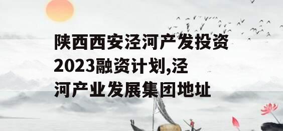 陕西西安泾河产发投资2023融资计划,泾河产业发展集团地址