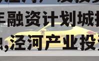 西安泾河产发投资2023年融资计划城投债定融,泾河产业投资集团