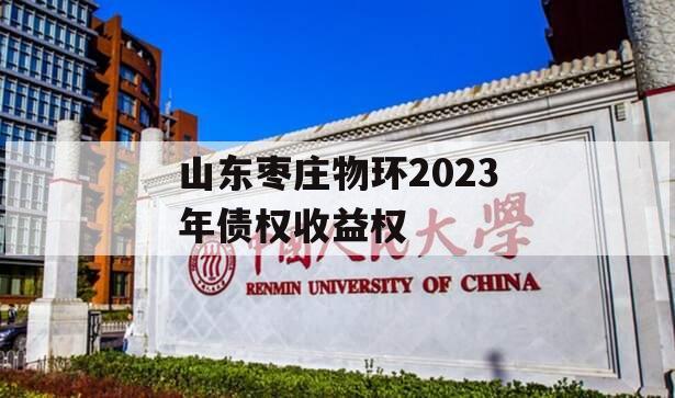 山东枣庄物环2023年债权收益权