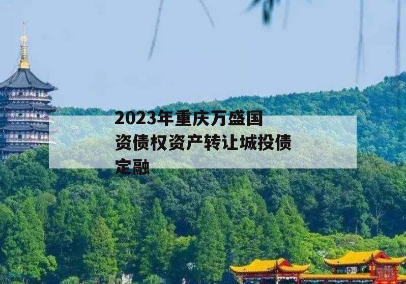 2023年重庆万盛国资债权资产转让城投债定融