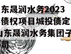 山东晟润水务2023年债权项目城投债定融,山东晟润水务集团子公司