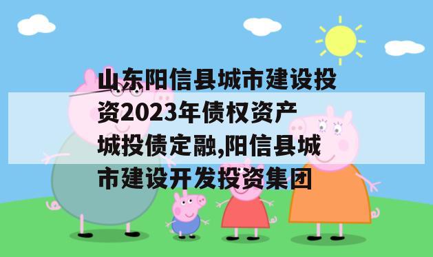 山东阳信县城市建设投资2023年债权资产城投债定融,阳信县城市建设开发投资集团