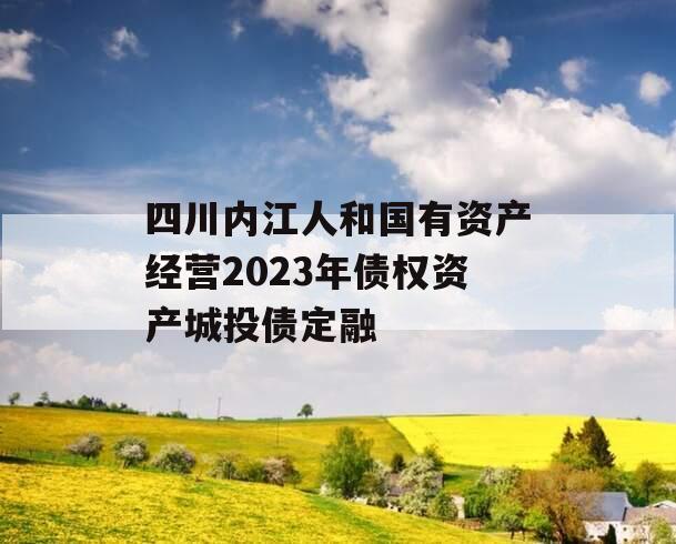 四川内江人和国有资产经营2023年债权资产城投债定融