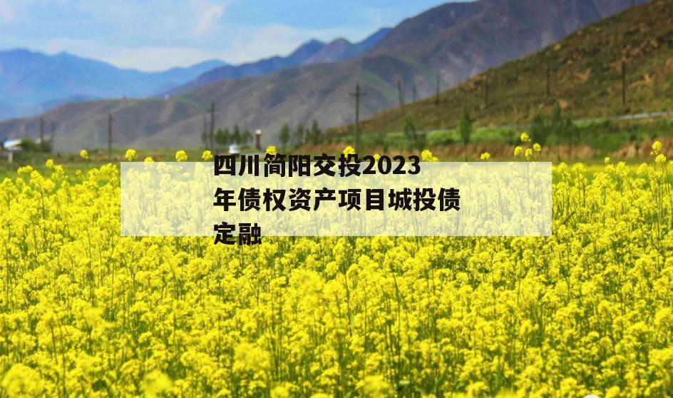 四川简阳交投2023年债权资产项目城投债定融