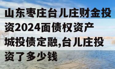 山东枣庄台儿庄财金投资2024面债权资产城投债定融,台儿庄投资了多少钱