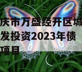 重庆市万盛经开区城市开发投资2023年债权项目