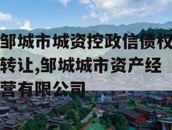 邹城市城资控政信债权转让,邹城城市资产经营有限公司