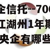 大央企信托--700号浙江湖州1年期政信,湖州央企有哪些