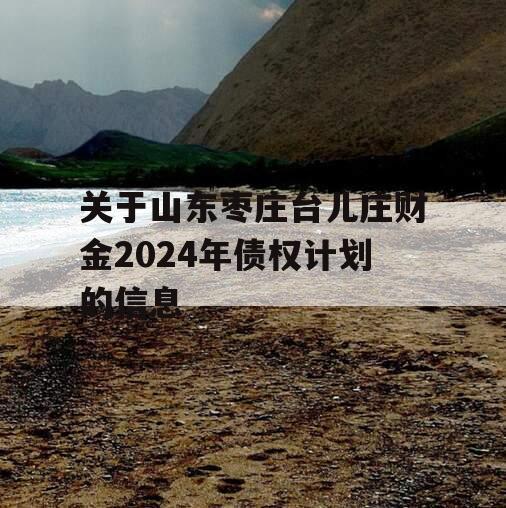 关于山东枣庄台儿庄财金2024年债权计划的信息