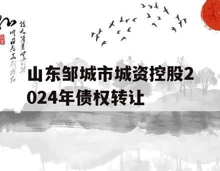 山东邹城市城资控股2024年债权转让