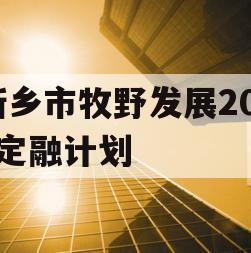 新乡市牧野发展2023定融计划