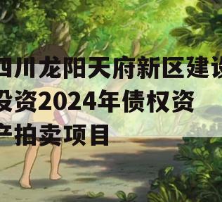 四川龙阳天府新区建设投资2024年债权资产拍卖项目