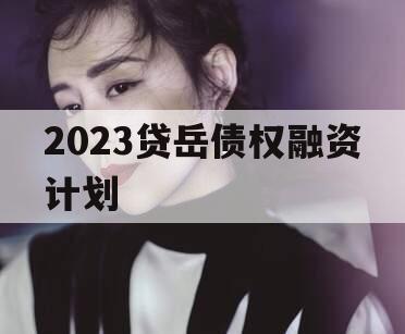 2023贷岳债权融资计划