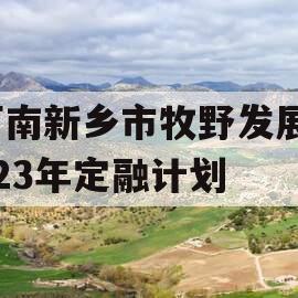 河南新乡市牧野发展2023年定融计划