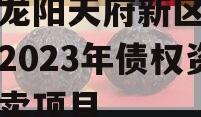 四川龙阳天府新区建设投资2023年债权资产拍卖项目