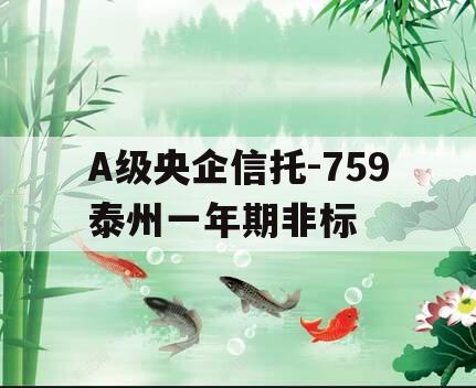 A级央企信托-759泰州一年期非标