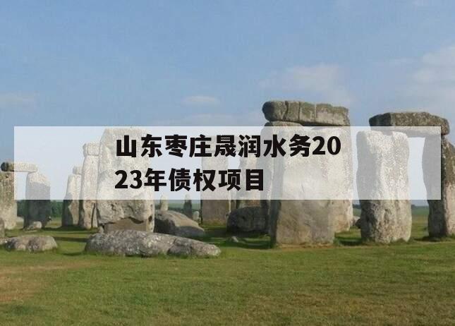 山东枣庄晟润水务2023年债权项目