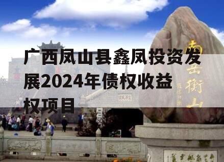 广西凤山县鑫凤投资发展2024年债权收益权项目