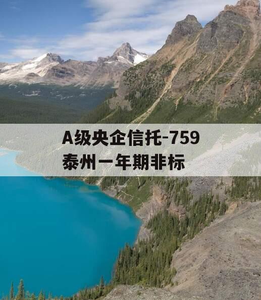 A级央企信托-759泰州一年期非标