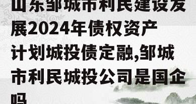山东邹城市利民建设发展2024年债权资产计划城投债定融,邹城市利民城投公司是国企吗