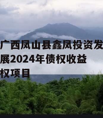 广西凤山县鑫凤投资发展2024年债权收益权项目