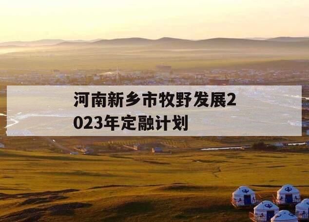 河南新乡市牧野发展2023年定融计划