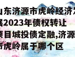 山东济源市虎岭经济发展2023年债权转让项目城投债定融,济源市虎岭属于哪个区