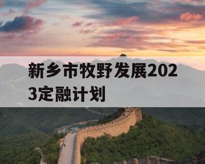 新乡市牧野发展2023定融计划