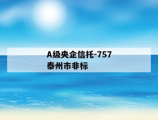 A级央企信托-757泰州市非标