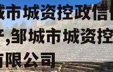 邹城市城资控政信债权资产,邹城市城资控政信有限公司