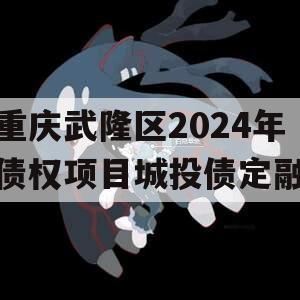 重庆武隆区2024年债权项目城投债定融