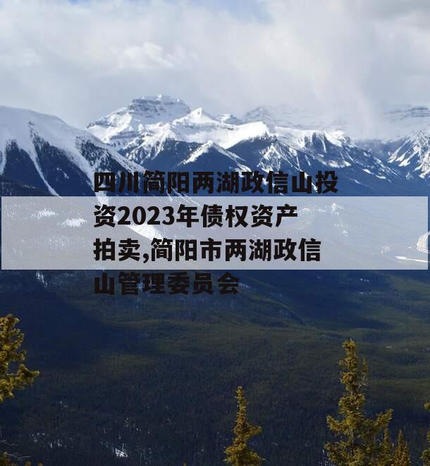 四川简阳两湖政信山投资2023年债权资产拍卖,简阳市两湖政信山管理委员会