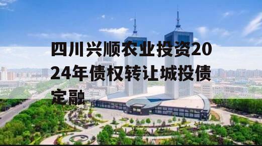 四川兴顺农业投资2024年债权转让城投债定融