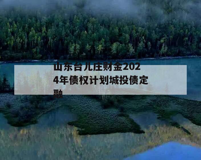 山东台儿庄财金2024年债权计划城投债定融