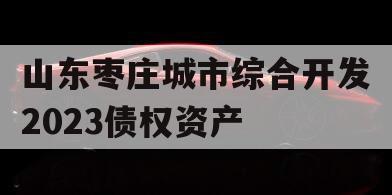 山东枣庄城市综合开发2023债权资产