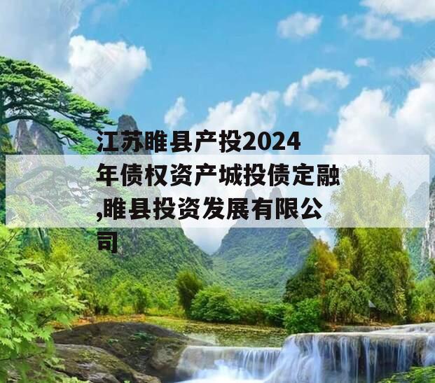 江苏睢县产投2024年债权资产城投债定融,睢县投资发展有限公司