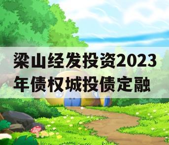 梁山经发投资2023年债权城投债定融