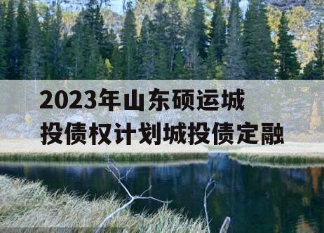 2023年山东硕运城投债权计划城投债定融