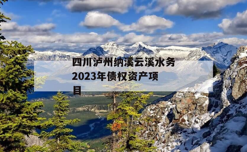 四川泸州纳溪云溪水务2023年债权资产项目