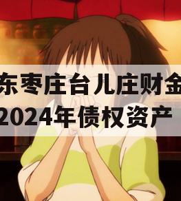 山东枣庄台儿庄财金投资2024年债权资产