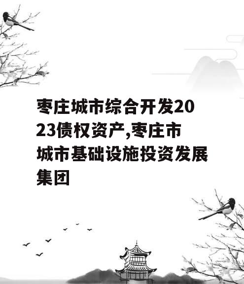 枣庄城市综合开发2023债权资产,枣庄市城市基础设施投资发展集团