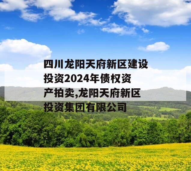 四川龙阳天府新区建设投资2024年债权资产拍卖,龙阳天府新区投资集团有限公司