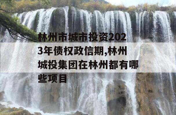 林州市城市投资2023年债权政信期,林州城投集团在林州都有哪些项目