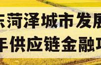 山东菏泽城市发展2023年供应链金融项目