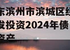 山东滨州市滨城区经济开发投资2024年债权资产