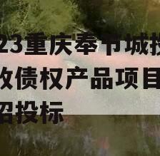 2023重庆奉节城投应收债权产品项目,奉节招投标