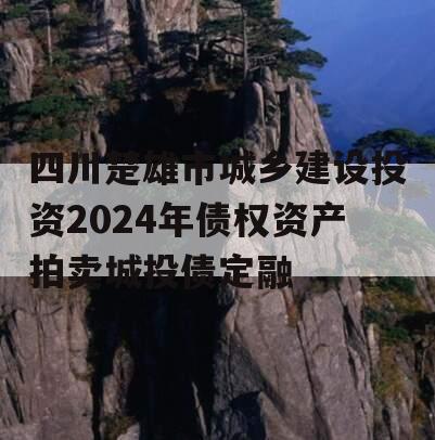 四川楚雄市城乡建设投资2024年债权资产拍卖城投债定融