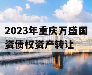 2023年重庆万盛国资债权资产转让