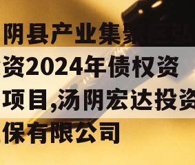 汤阴县产业集聚区弘达投资2024年债权资产项目,汤阴宏达投资担保有限公司